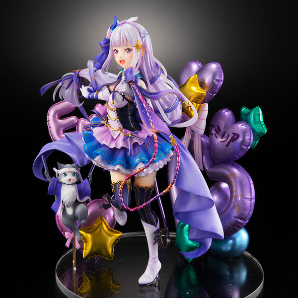 Re:Zero kara Hajimeru Isekai Seikatsu - Emilia - Puck - Shibuya Scramble Figure - 1/7 - Idol Ver (Alpha Satellite, eStream)