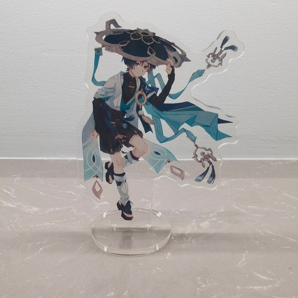 Figur Anime Genshin Impact The Wanderer Scaramouche Model Dudukan Akrilik Piring Meja Kamar Tidur Dekor Cosplay Hadiah Teman Penggemar