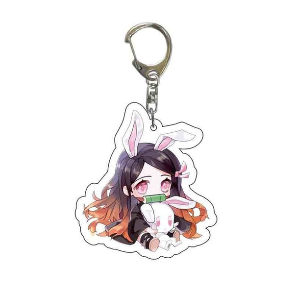 New Anime Demon Slayer Acrylic Keychain Cute Brinco Blade of Ghost Key Chain