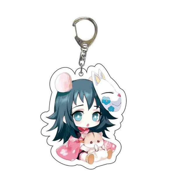 New Anime Demon Slayer Acrylic Keychain Cute Brinco Blade of Ghost Key Chain