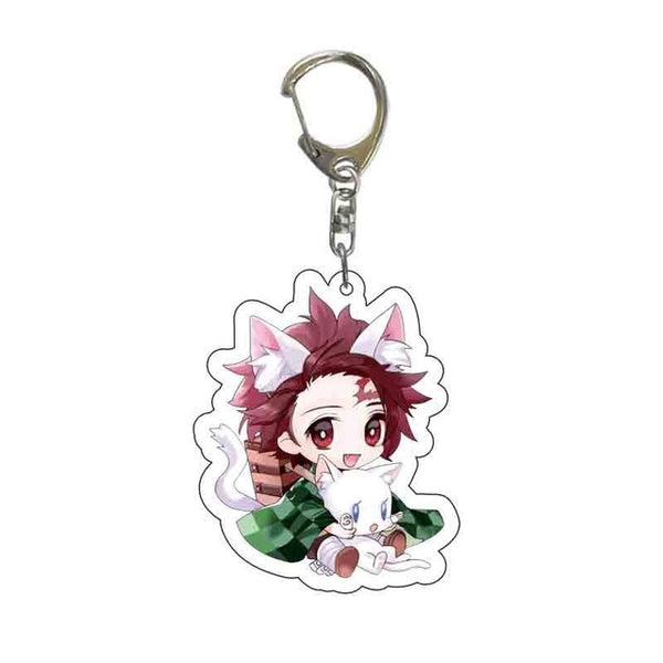 New Anime Demon Slayer Acrylic Keychain Cute Brinco Blade of Ghost Key Chain