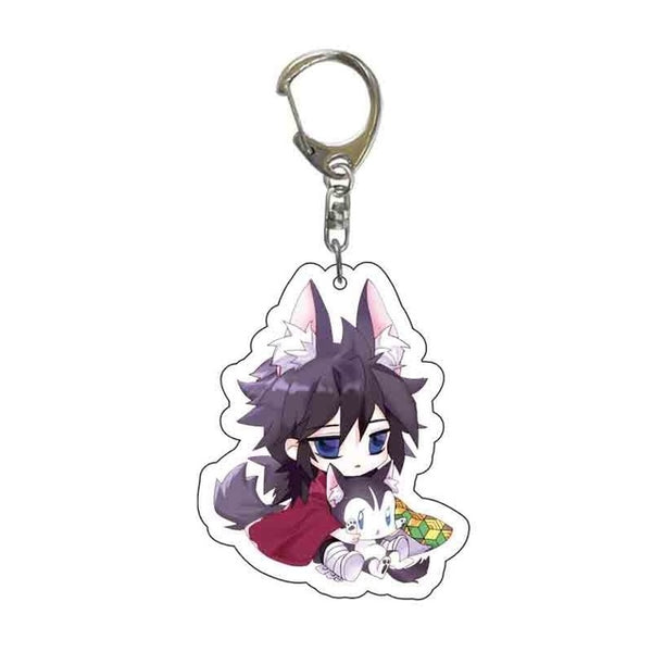 New Anime Demon Slayer Acrylic Keychain Cute Brinco Blade of Ghost Key Chain