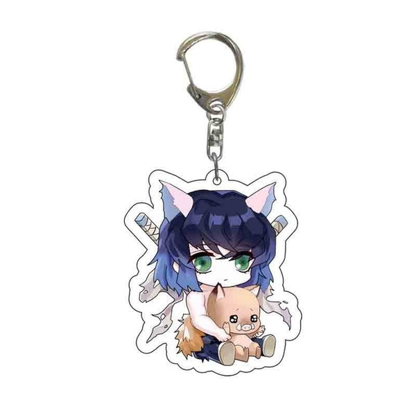 New Anime Demon Slayer Acrylic Keychain Cute Brinco Blade of Ghost Key Chain