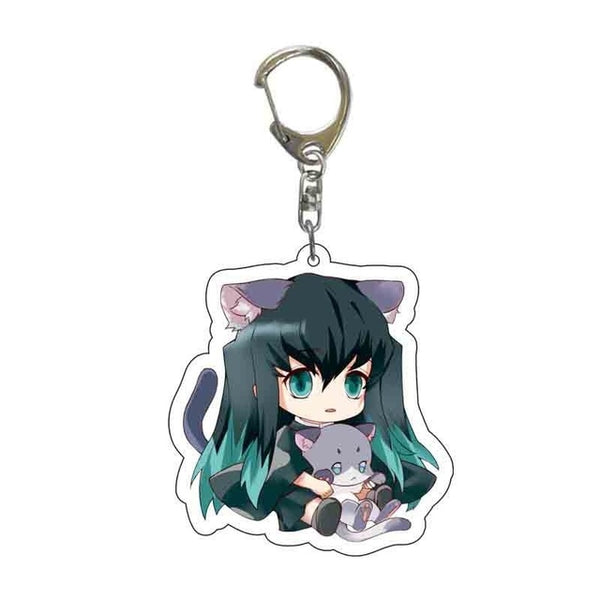 New Anime Demon Slayer Acrylic Keychain Cute Brinco Blade of Ghost Key Chain